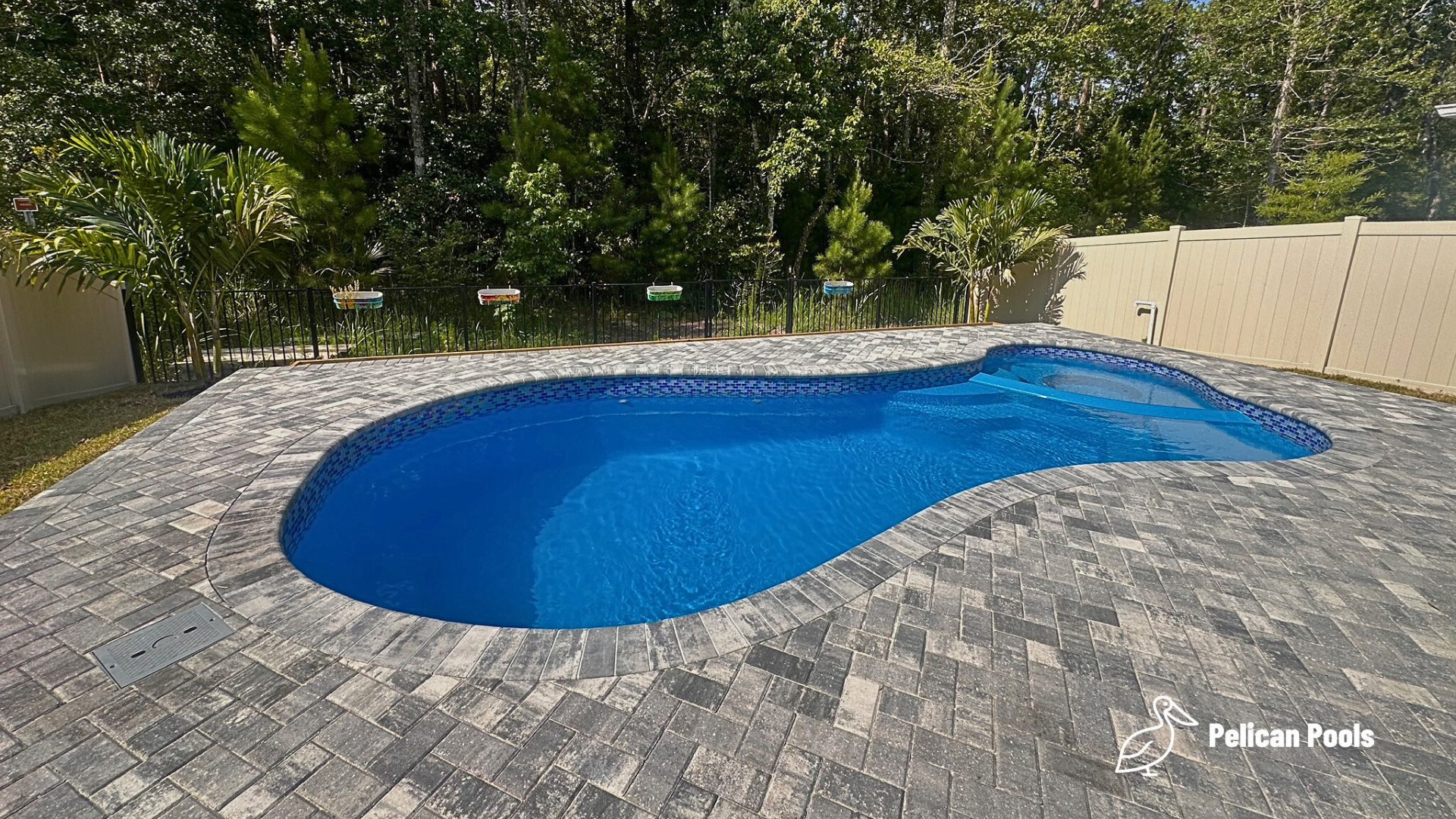 Mandalay Bay pool designed for easy care and fewer chemicals, Installed by Pelican Pools and fast installation.