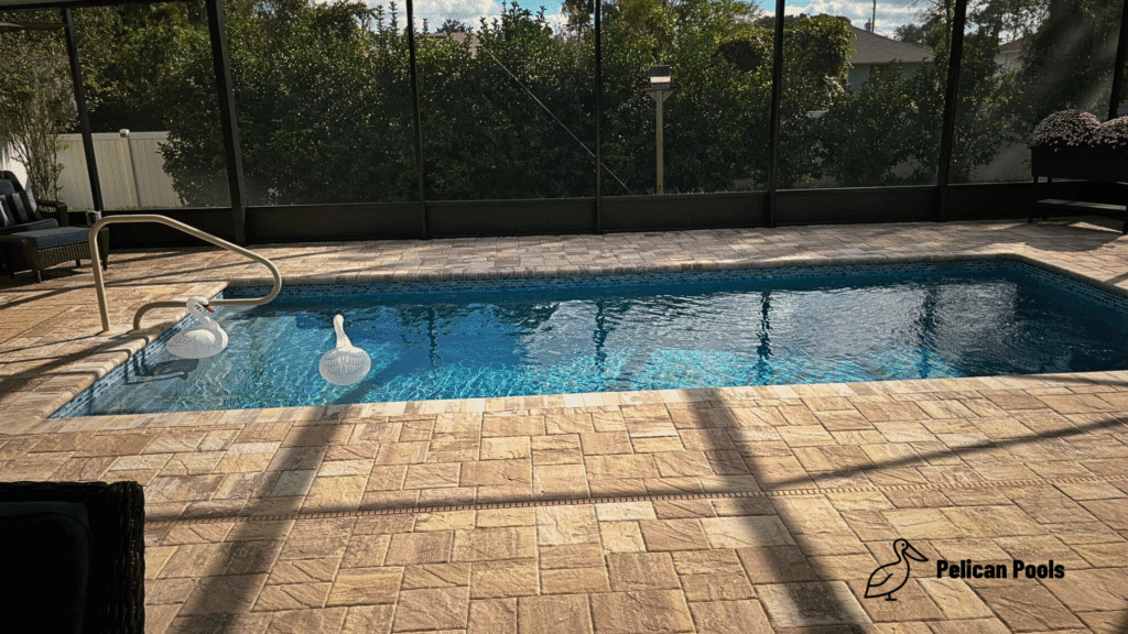 Wylela pool benches for quick rest between laps