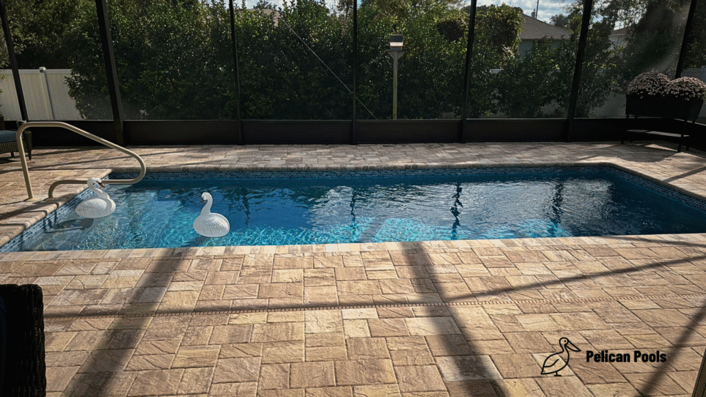 Kids splashing on the Wylela shallow steps while adults lounge