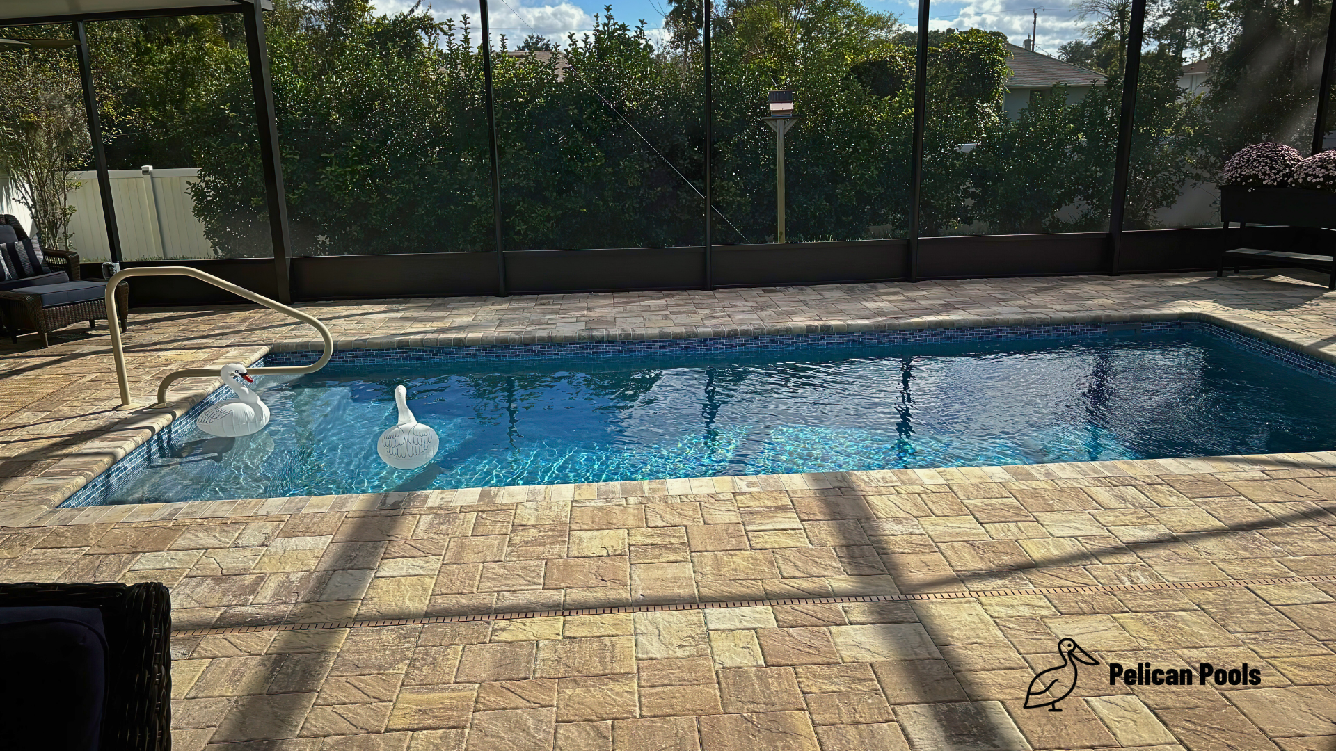 Relaxing on the Wylela deep end swim out bench